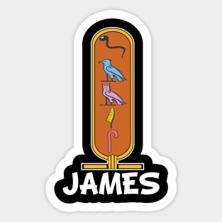 JAMES-American names in hieroglyphic letters-James, name in a Pharaonic Khartouch-Hieroglyphic pharaonic names Sticker